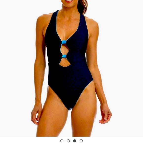 Citrus one piece swimsuit recycled fabric, reversible. Size XS - Picture 3 of 4